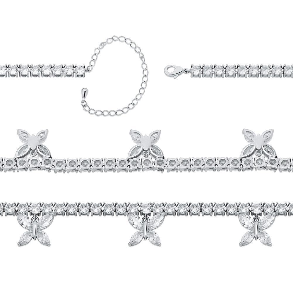 5mm Butterfly Choker Tennis Necklace 14K - ICECI