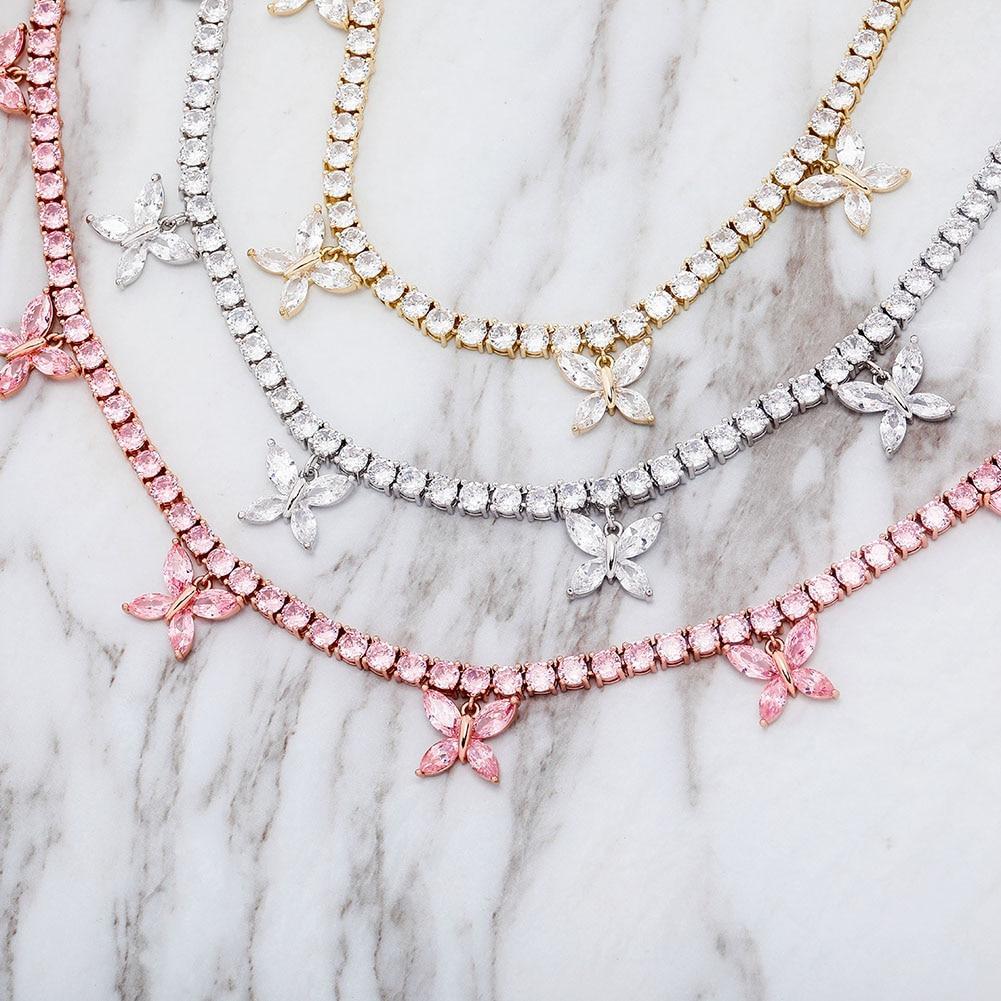 5mm Butterfly Choker Tennis Necklace 14K - ICECI