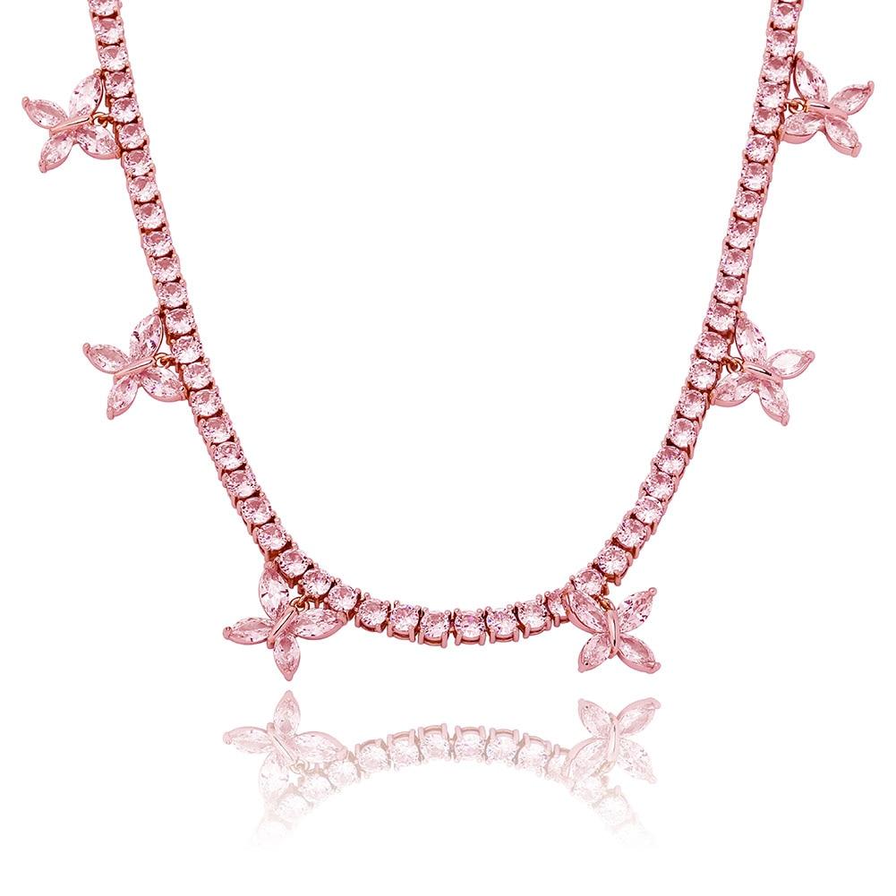 5mm Butterfly Choker Tennis Necklace 14K - ICECI