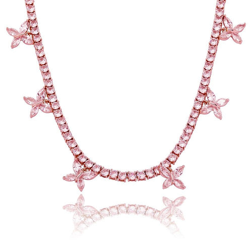 5mm Butterfly Choker Tennis Necklace 14K - ICECI