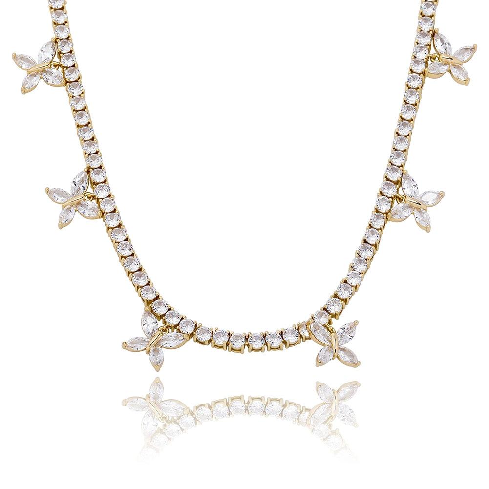5mm Butterfly Choker Tennis Necklace 14K - ICECI