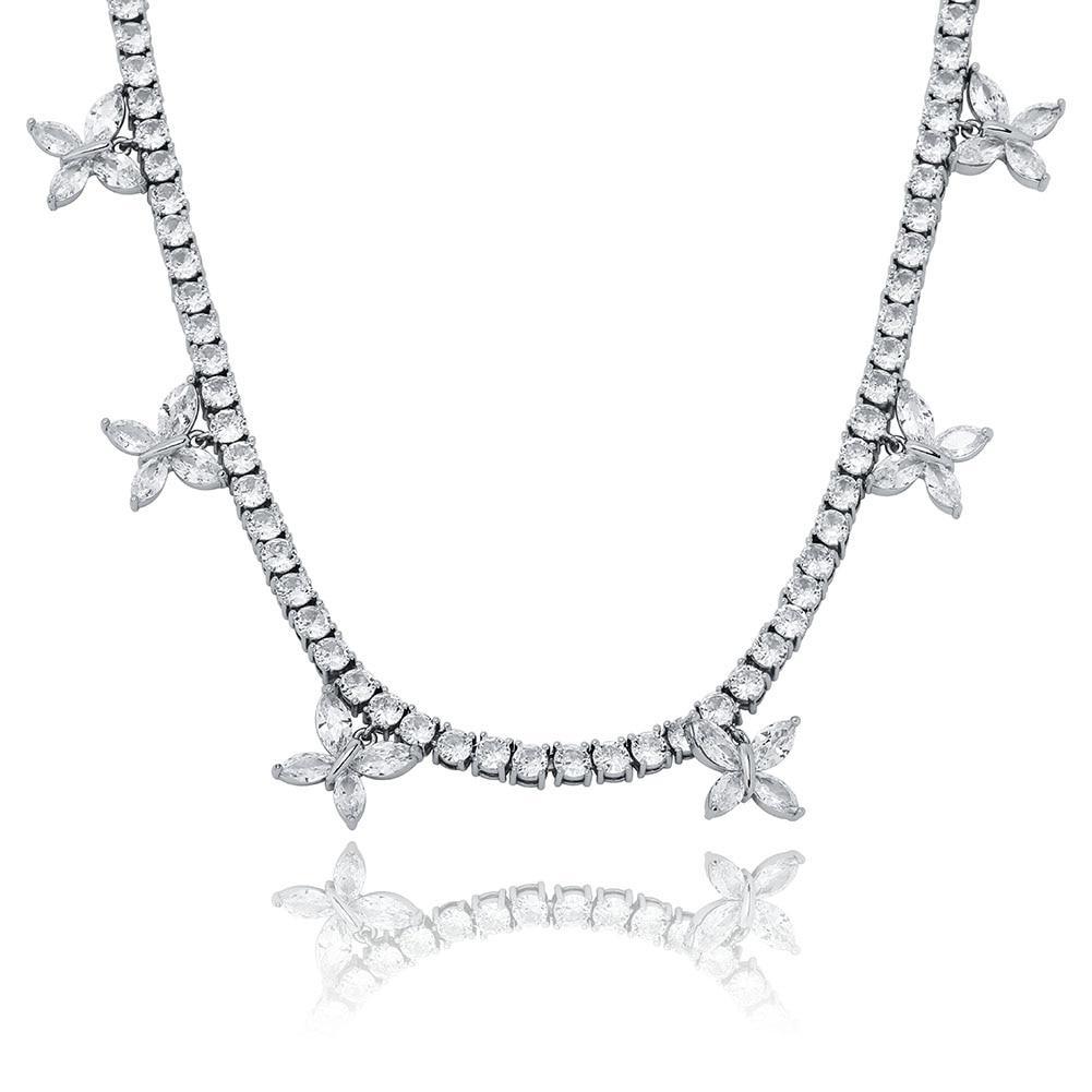 5mm Butterfly Choker Tennis Necklace 14K - ICECI