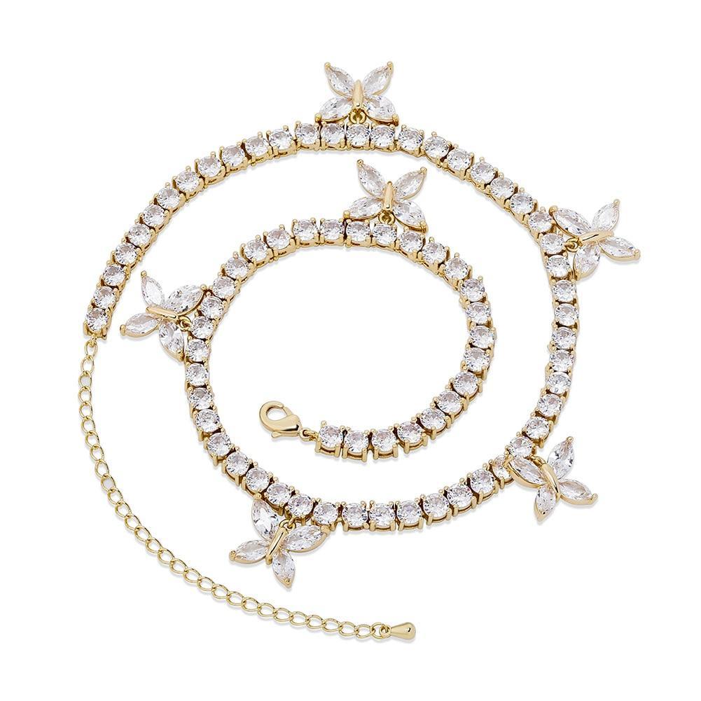 5mm Butterfly Choker Tennis Necklace 14K - ICECI