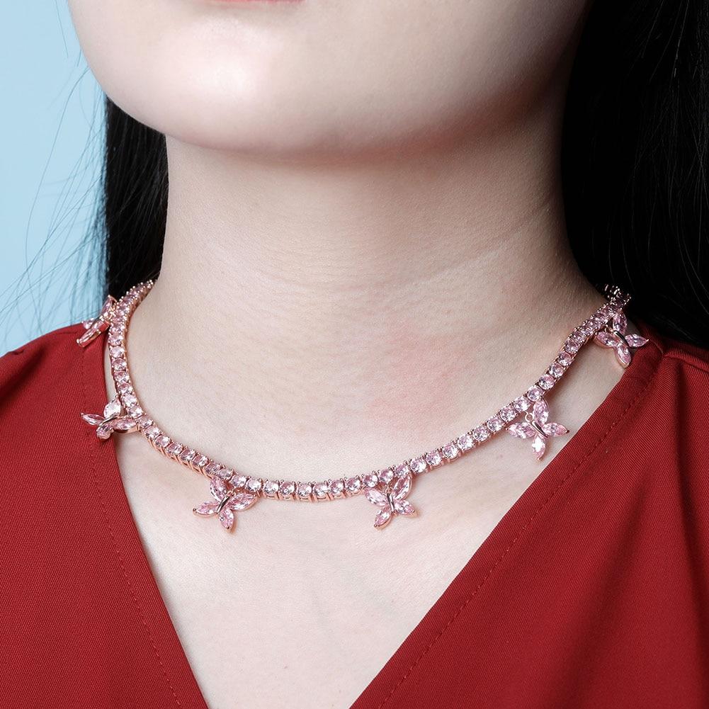 5mm Butterfly Choker Tennis Necklace 14K - ICECI