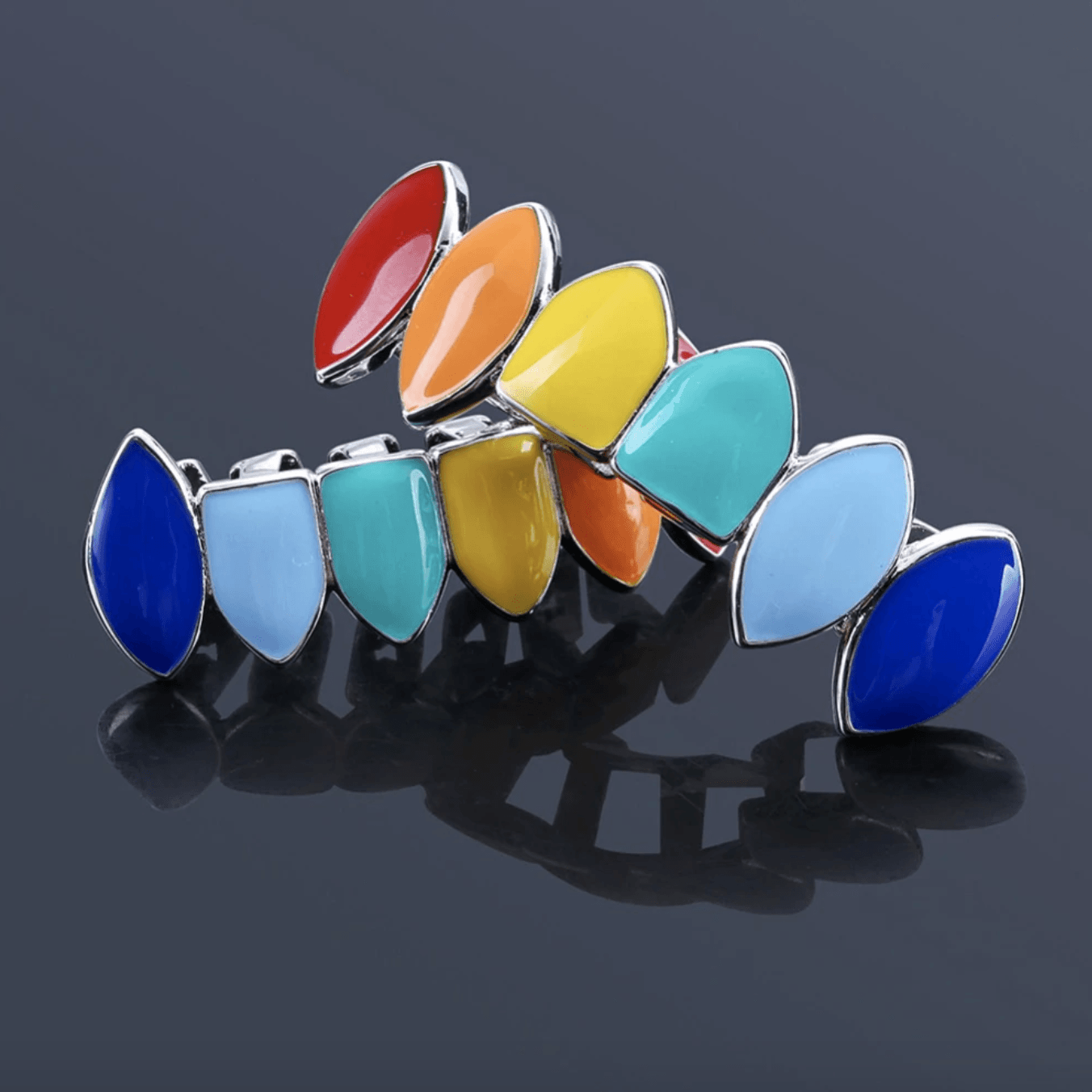 69 Rainbow Teeth Grillz 14K - ICECI