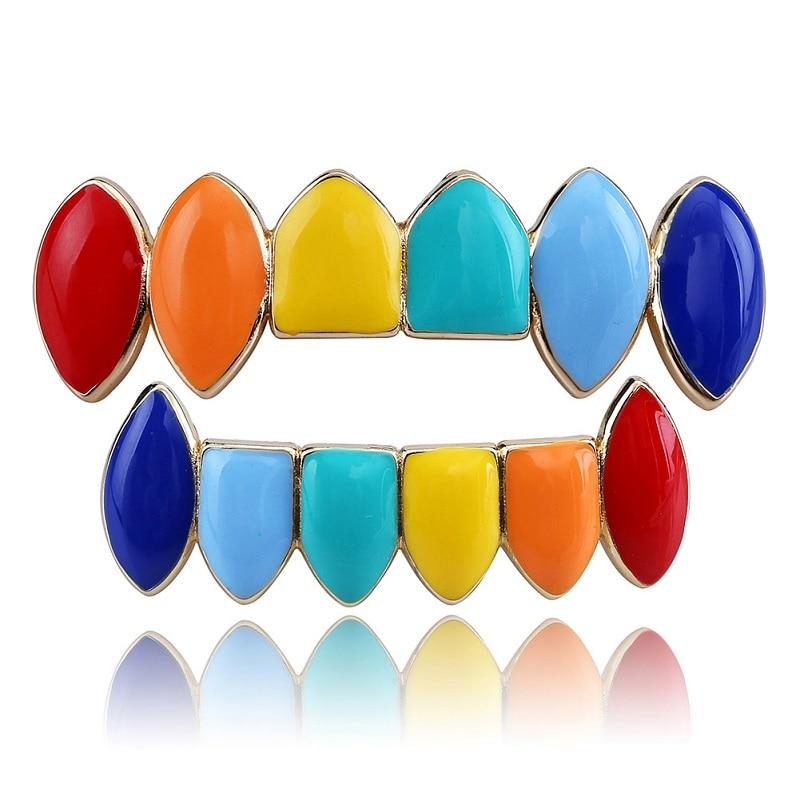 69 Rainbow Teeth Grillz 14K - ICECI