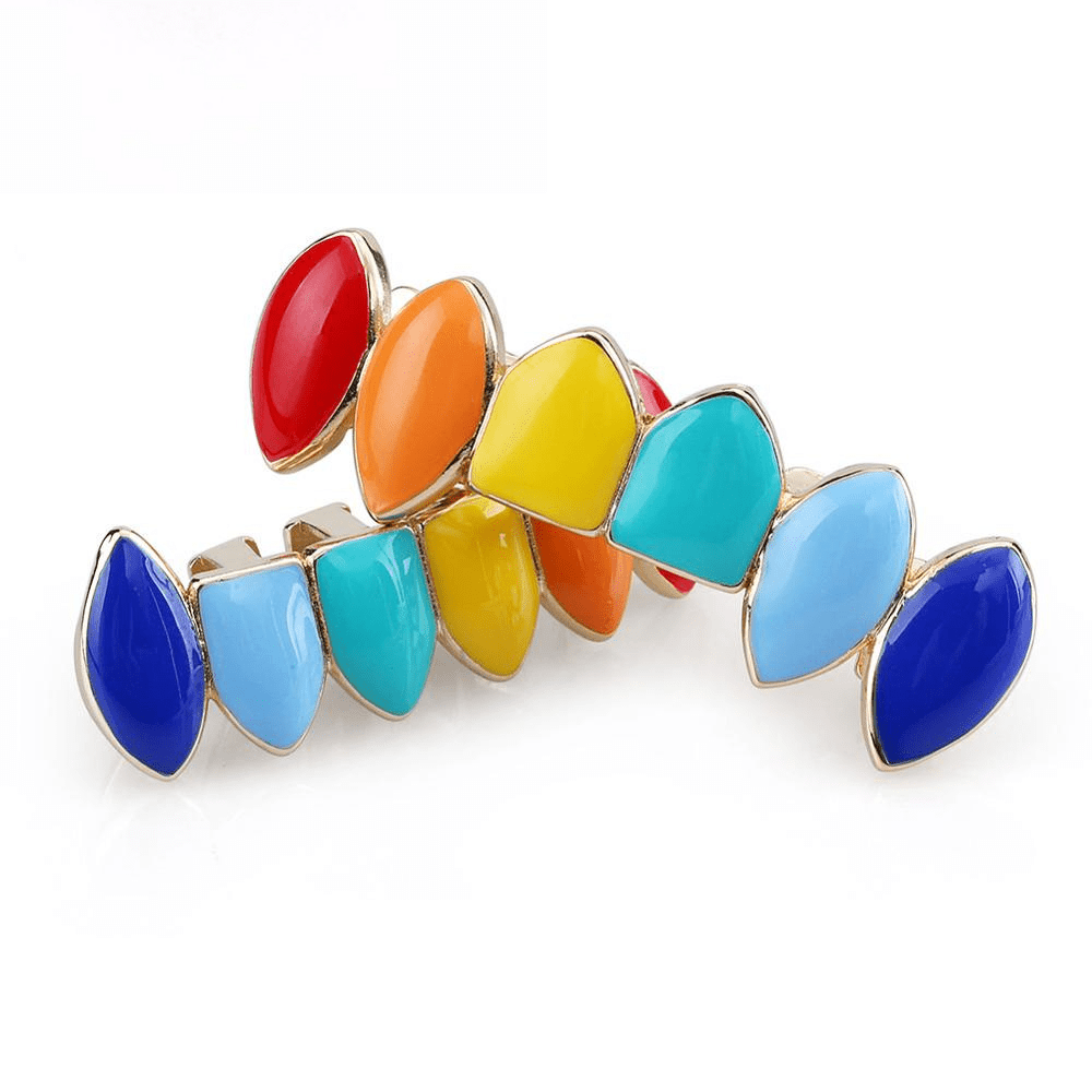 69 Rainbow Teeth Grillz 14K - ICECI