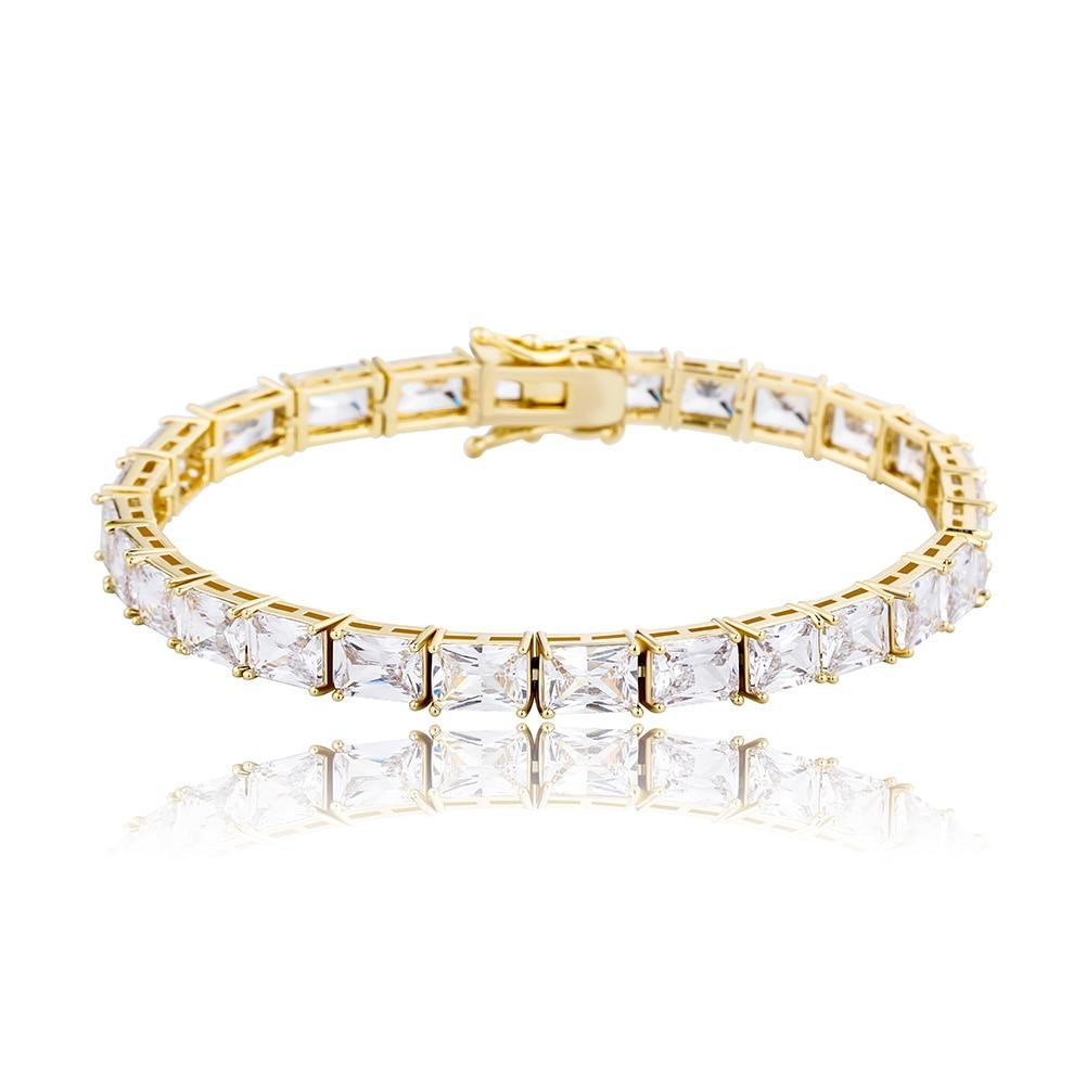 6mm Rectangular Baguette Tennis Bracelet 14K - ICECI
