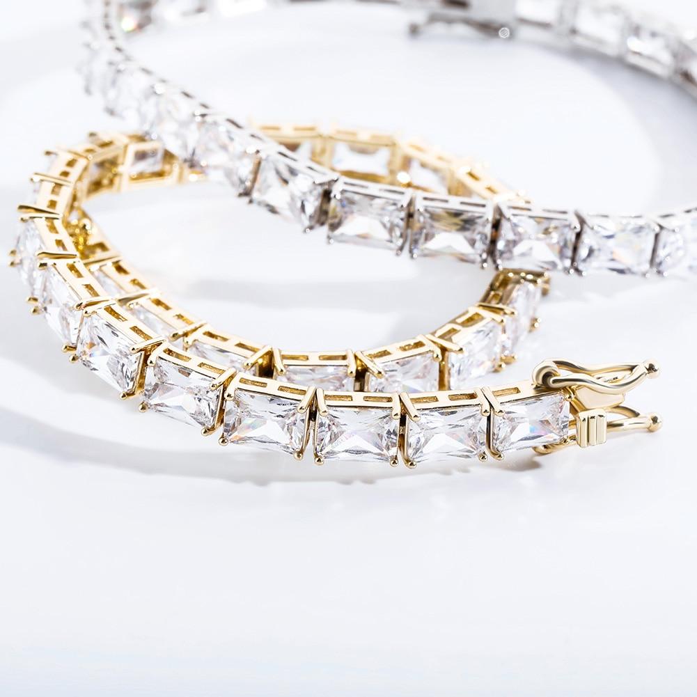 6mm Rectangular Baguette Tennis Bracelet 14K - ICECI