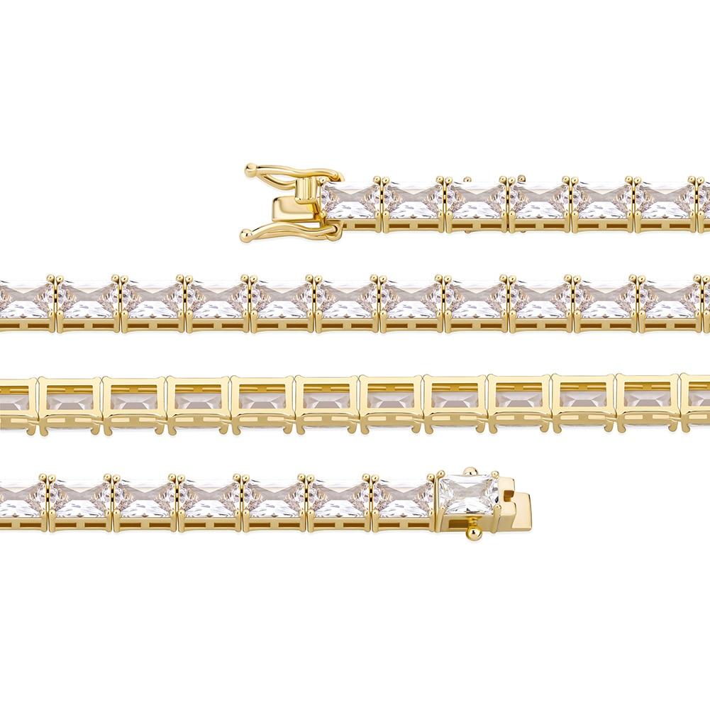 6mm Rectangular Baguette Tennis Bracelet 14K - ICECI