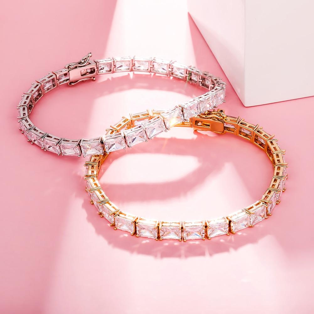 6mm Rectangular Baguette Tennis Bracelet 14K - ICECI