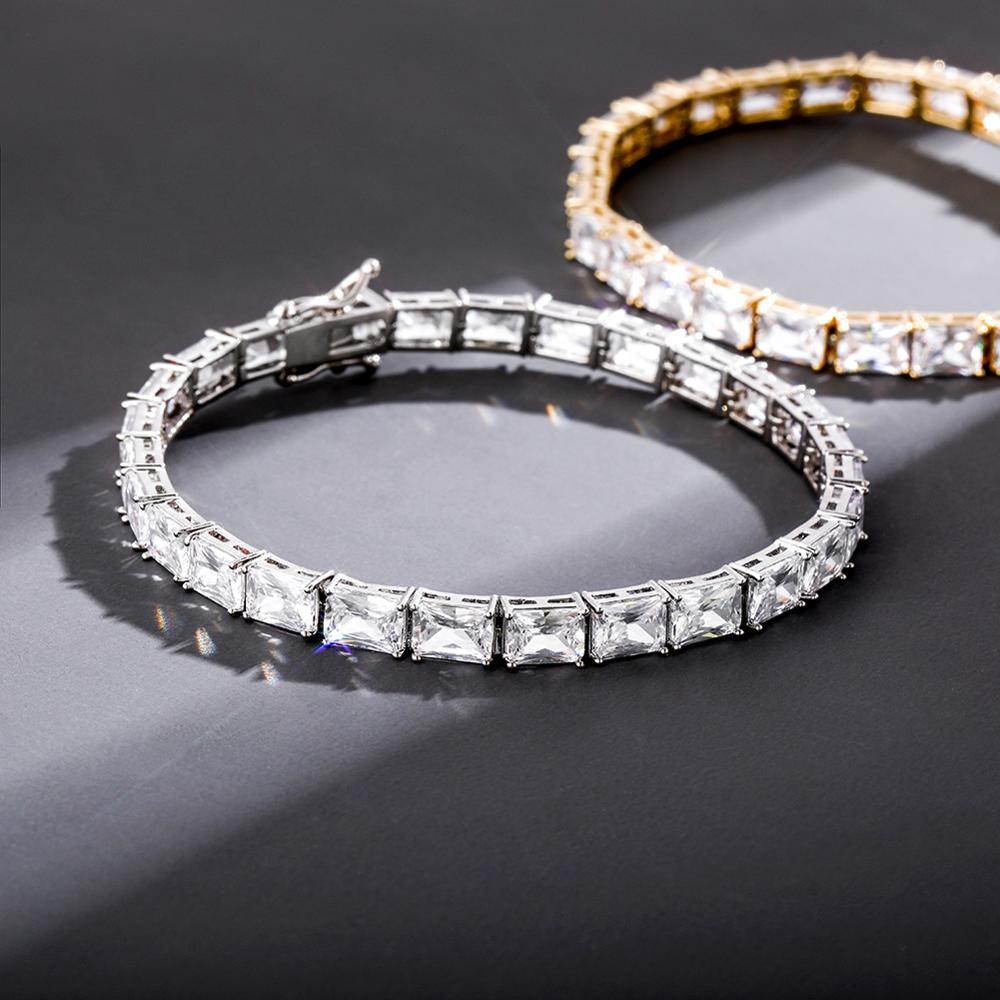 6mm Rectangular Baguette Tennis Bracelet 14K - ICECI