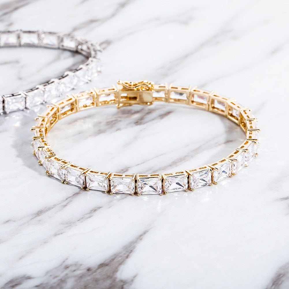 6mm Rectangular Baguette Tennis Bracelet 14K - ICECI