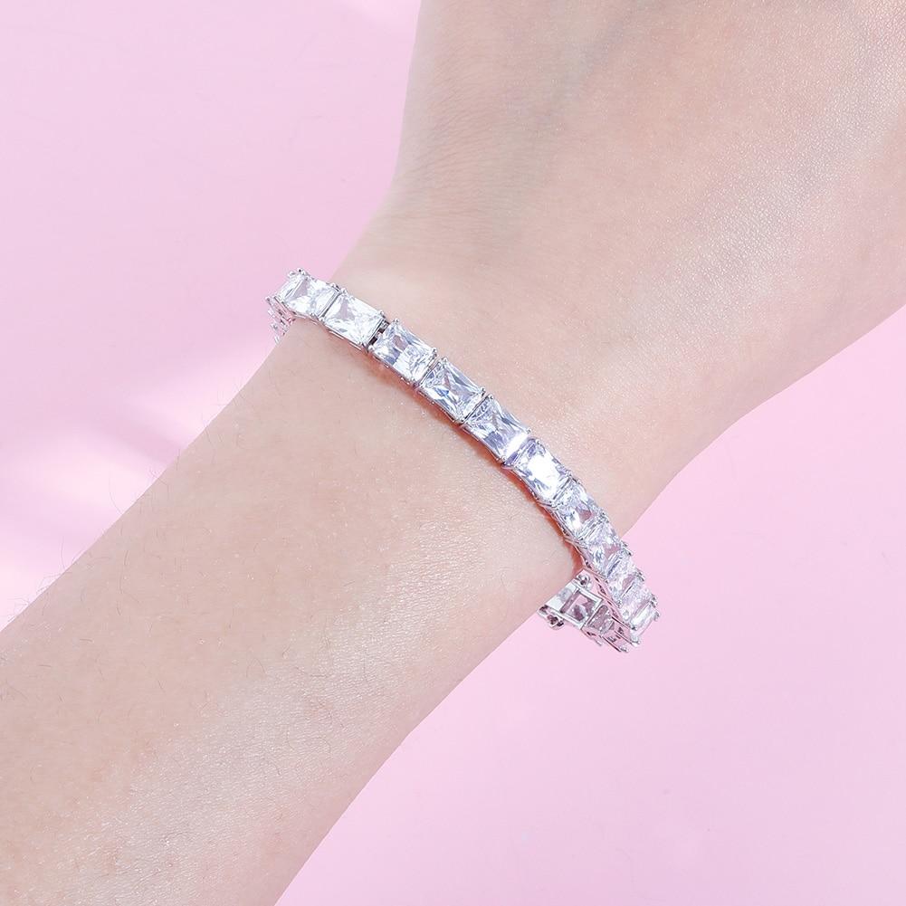 6mm Rectangular Baguette Tennis Bracelet 14K - ICECI