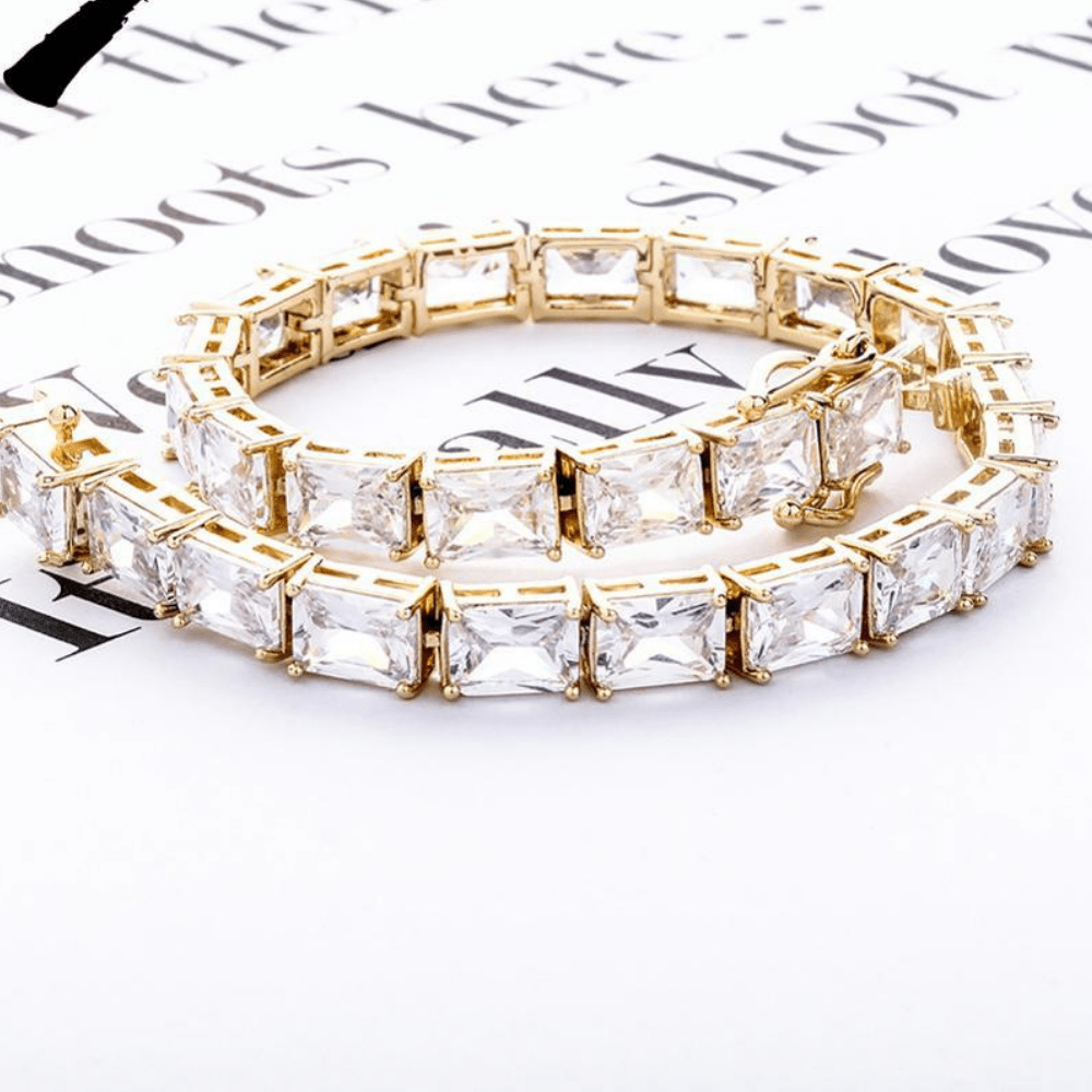 6mm Rectangular Baguette Tennis Bracelet 14K - ICECI