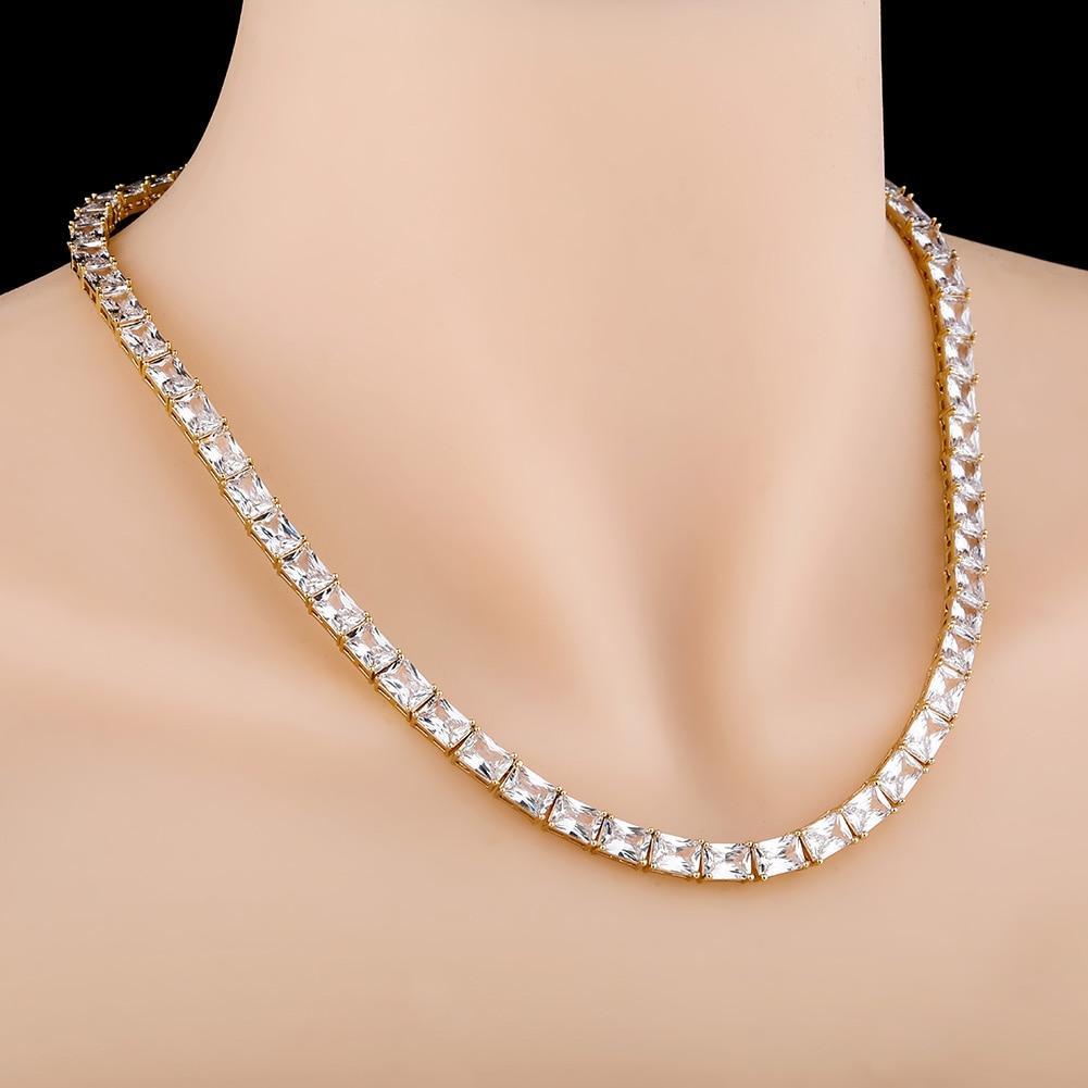 6mm Rectangular Baguette Tennis Chain 14K - ICECI