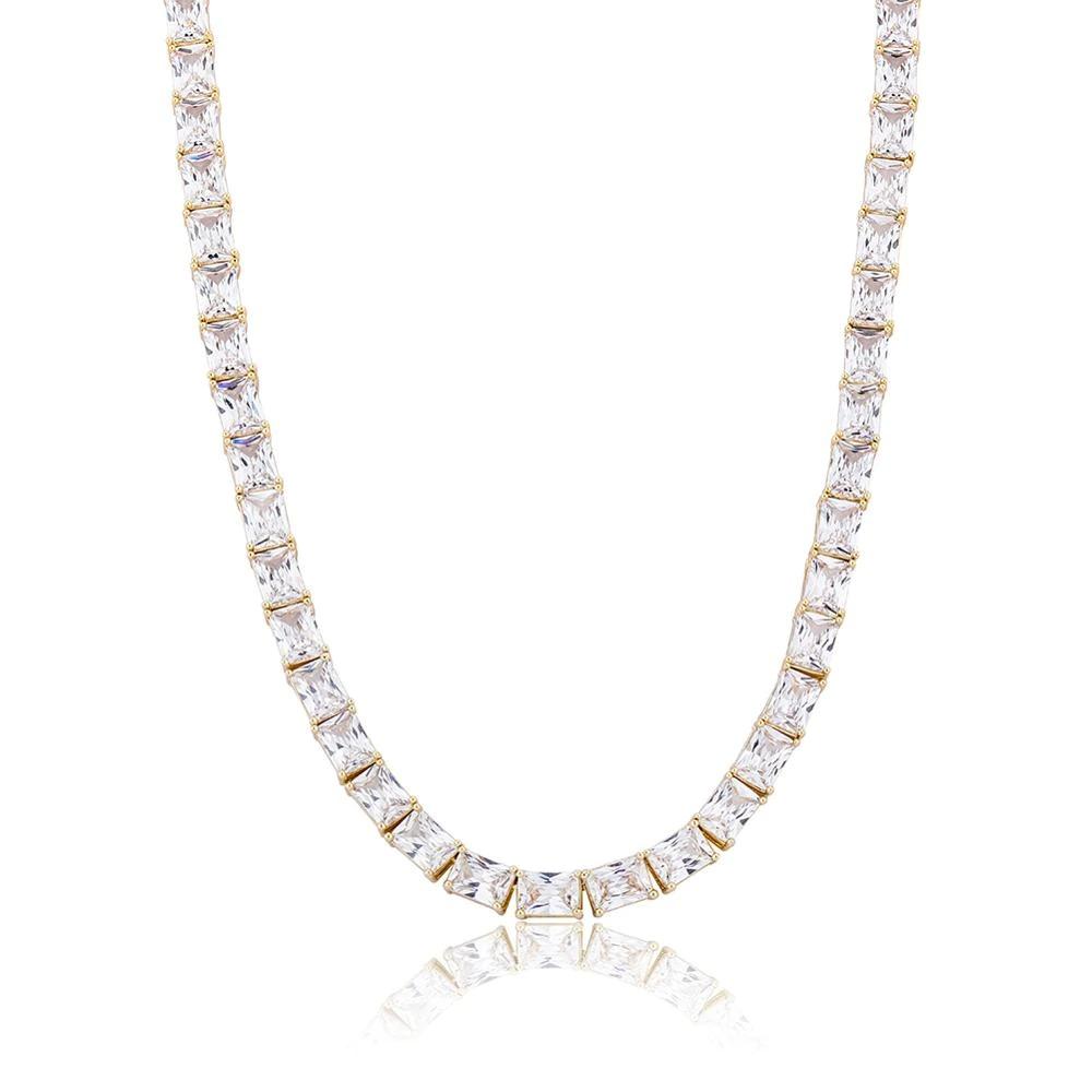 6mm Rectangular Baguette Tennis Chain 14K - ICECI