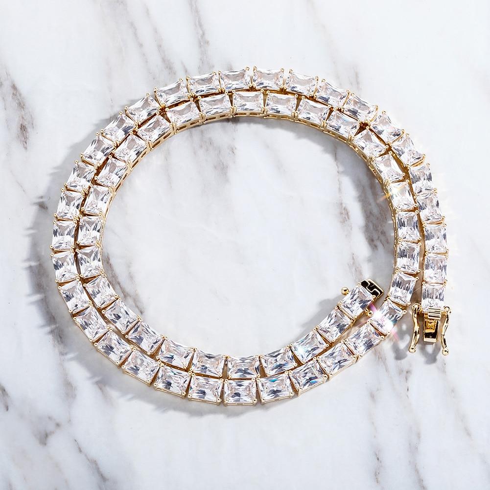 6mm Rectangular Baguette Tennis Chain 14K - ICECI