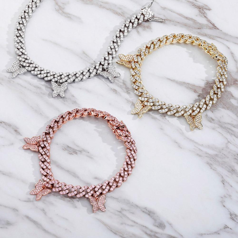 8mm Baby Butterfly Cuban Bracelet 14K - ICECI