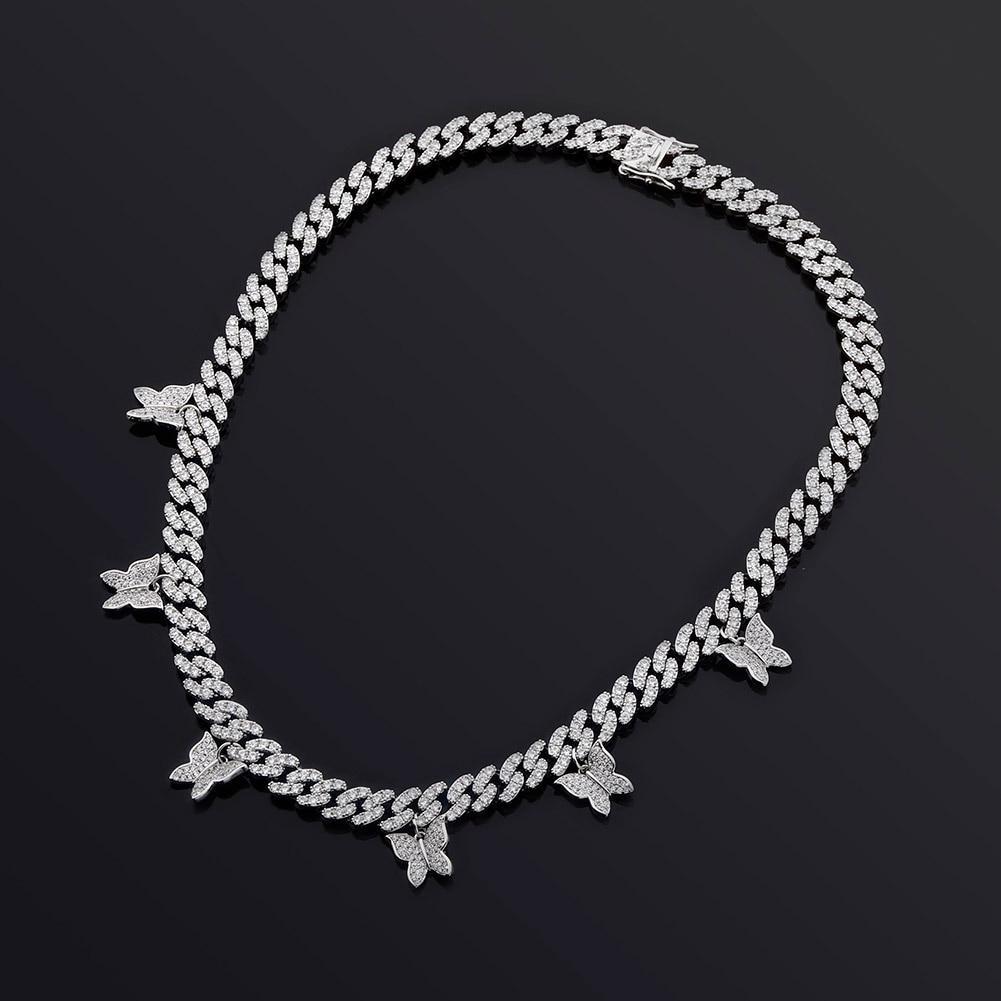 8mm Baby Butterfly Cuban Necklace 14K - ICECI