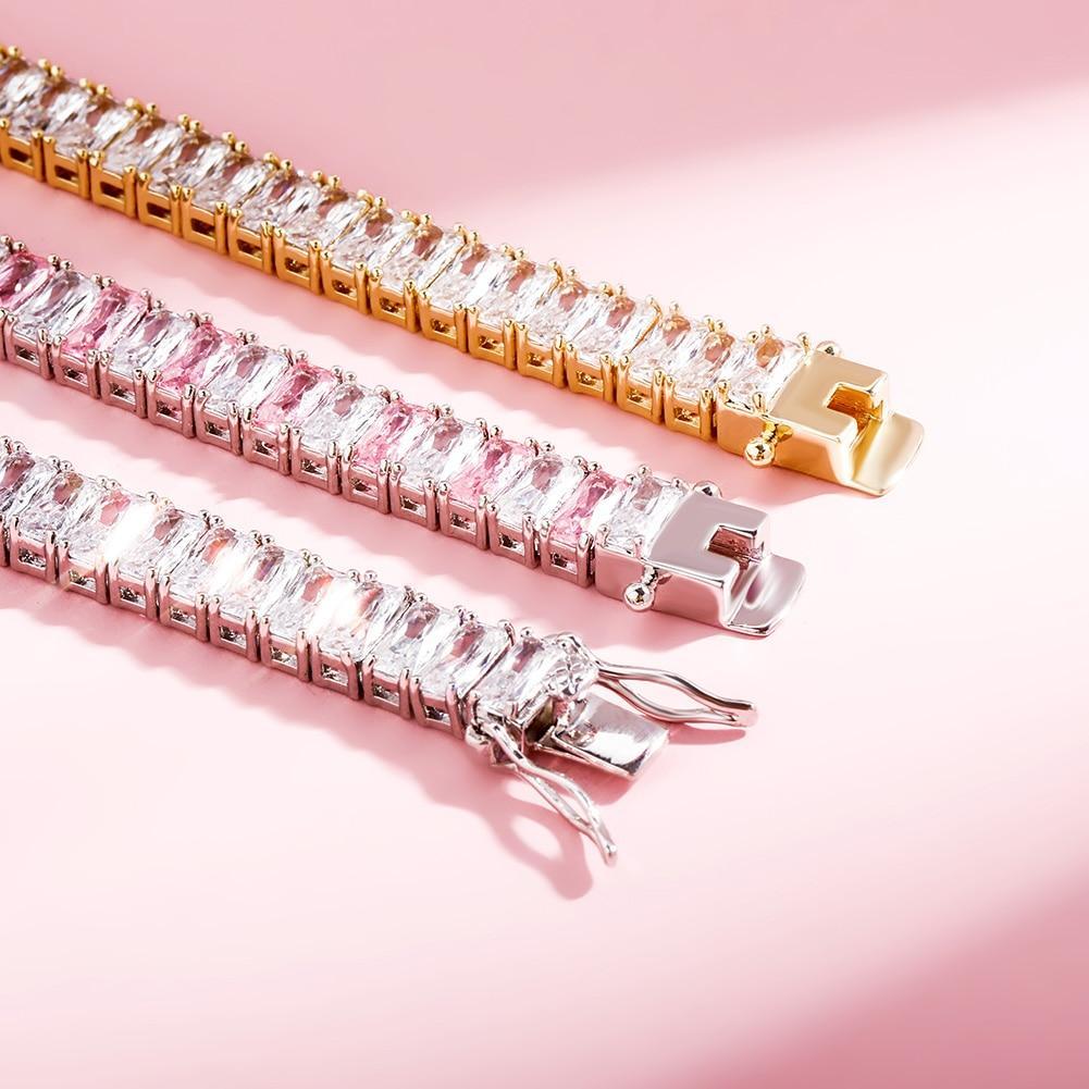 8mm Baguette Tennis Bracelet 14K - ICECI
