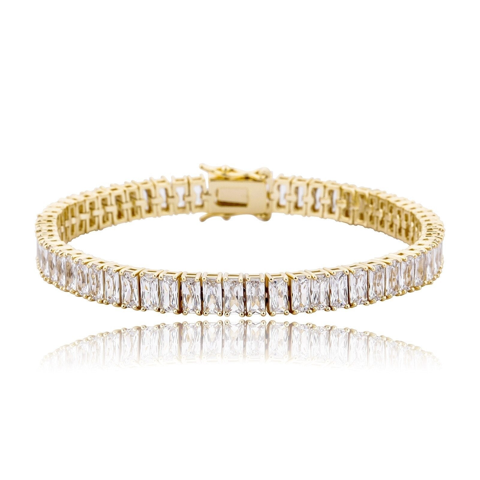 8mm Baguette Tennis Bracelet 14K - ICECI