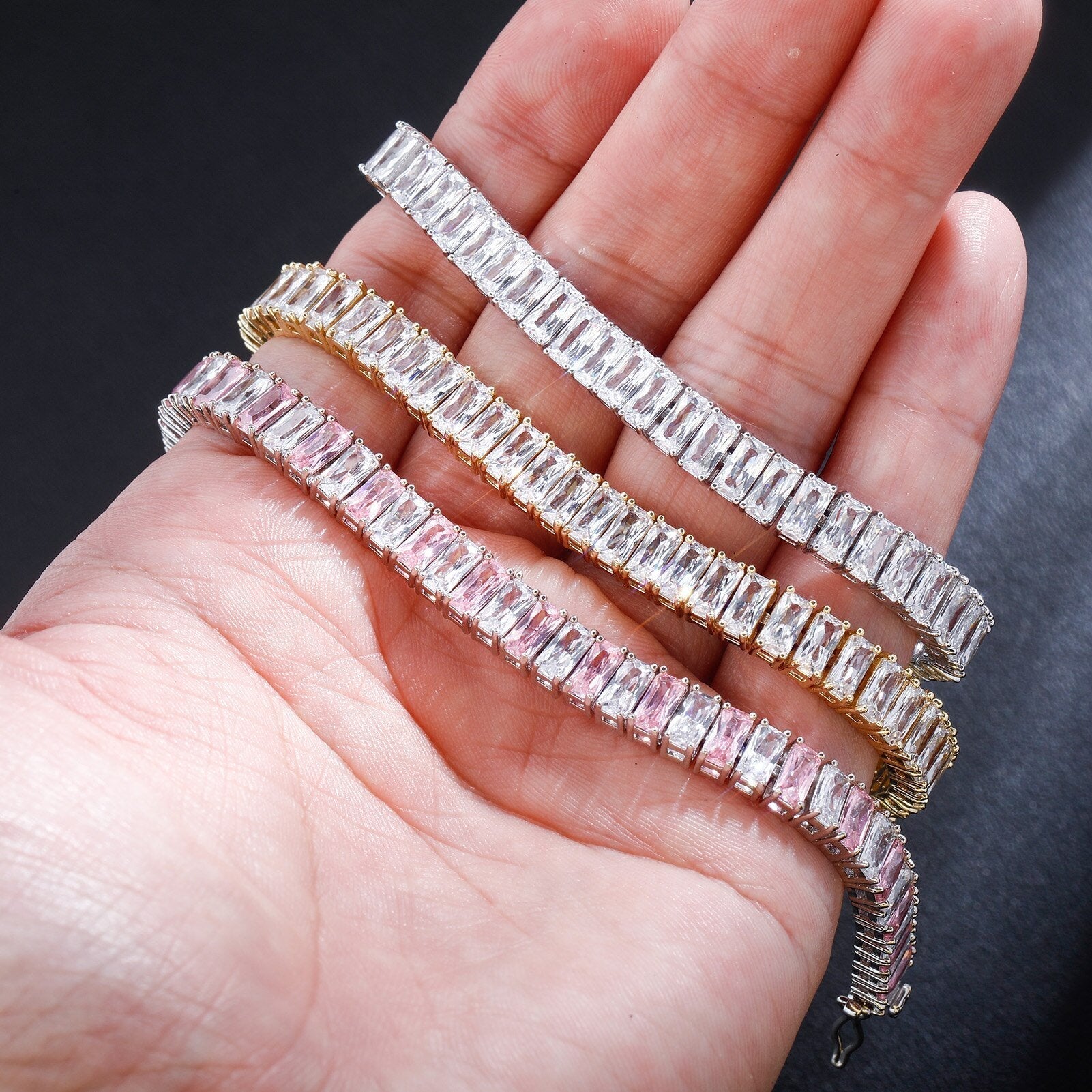 8mm Baguette Tennis Bracelet 14K - ICECI
