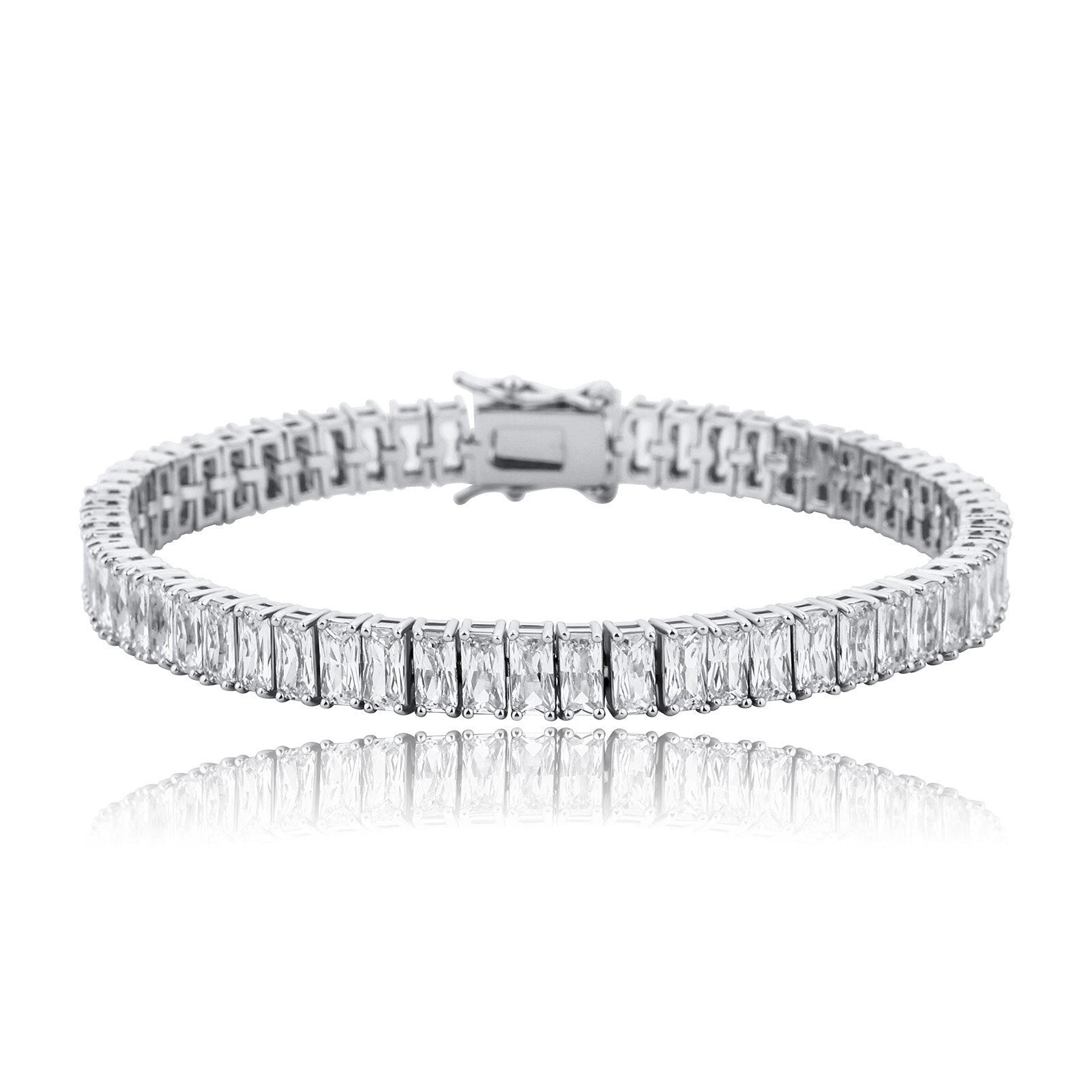 8mm Baguette Tennis Bracelet 14K - ICECI