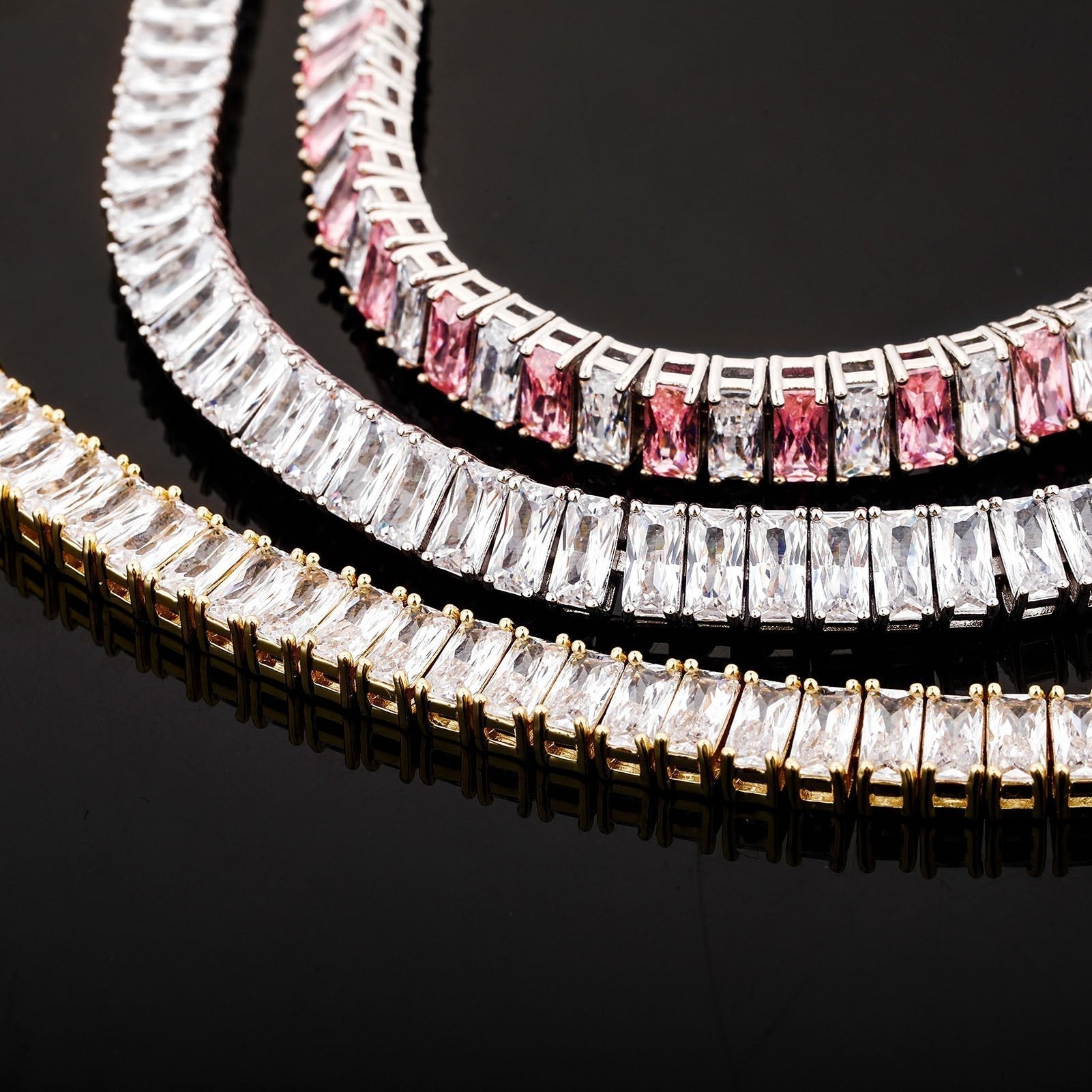 8mm Baguette Tennis Bracelet 14K - ICECI