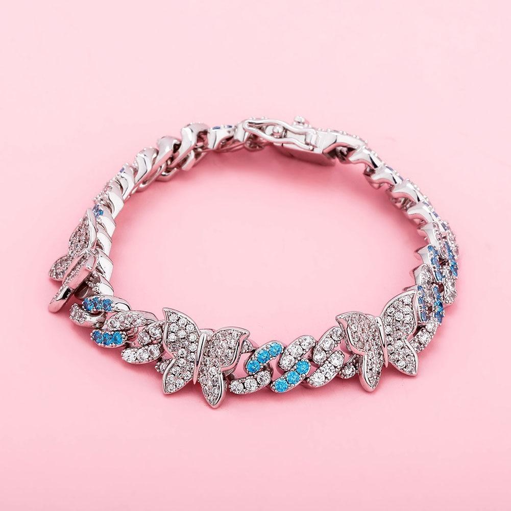 8mm Butterfly Cuban Anklet 14K - ICECI
