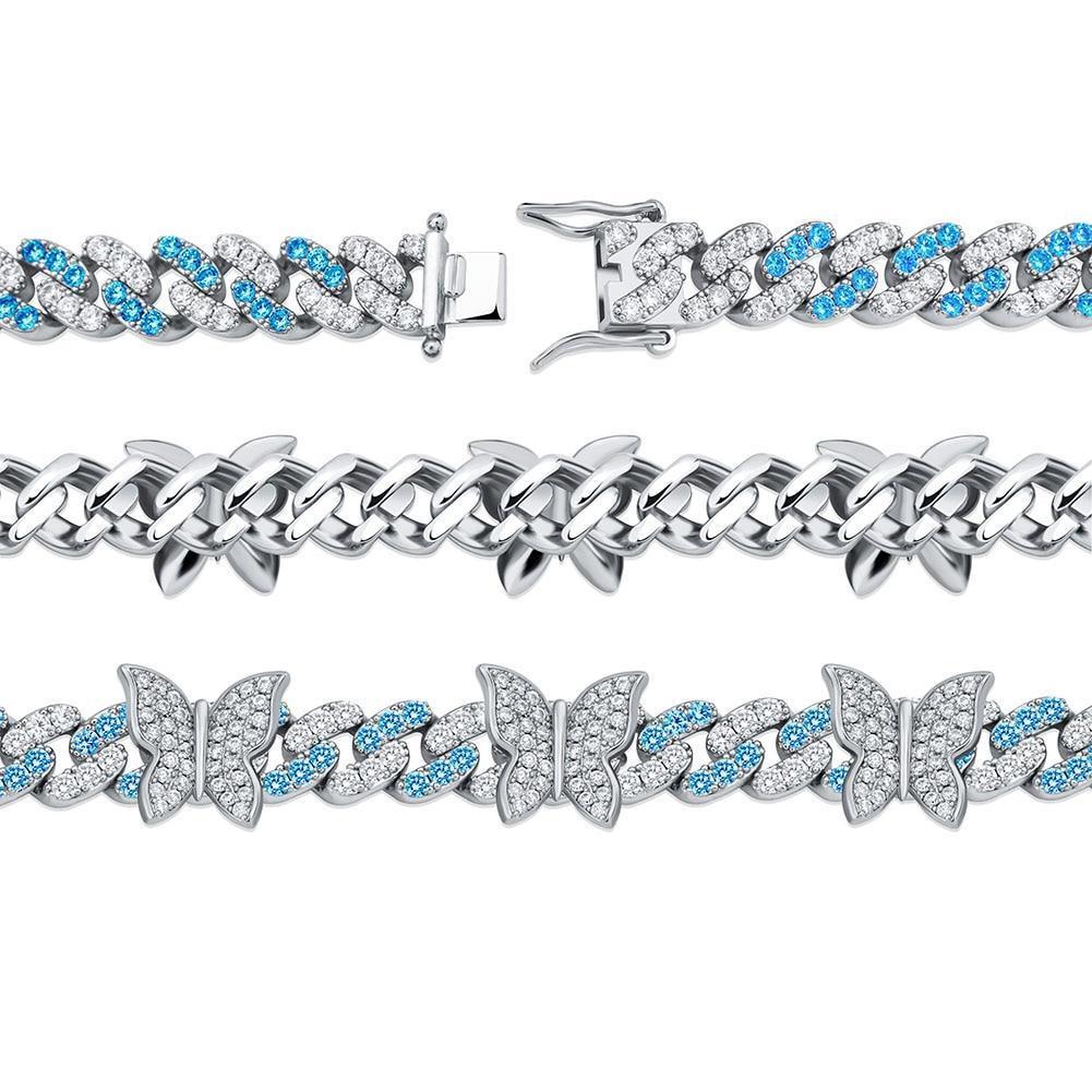 8mm Butterfly Cuban Anklet 14K - ICECI