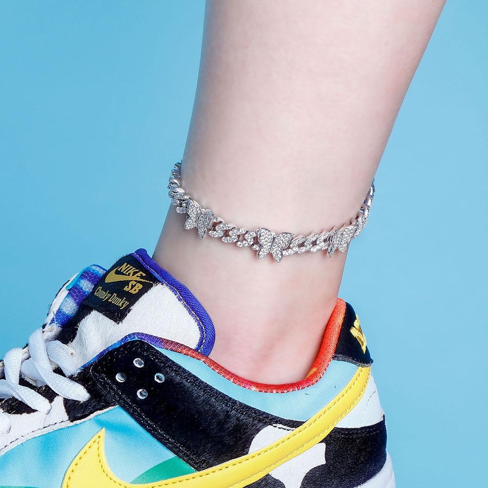 8mm Butterfly Cuban Anklet 14K - ICECI