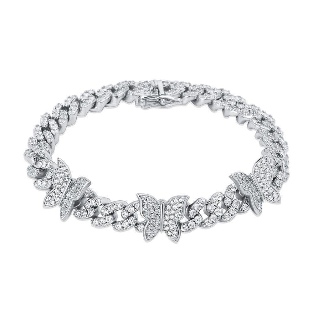 8mm Butterfly Cuban Anklet 14K - ICECI