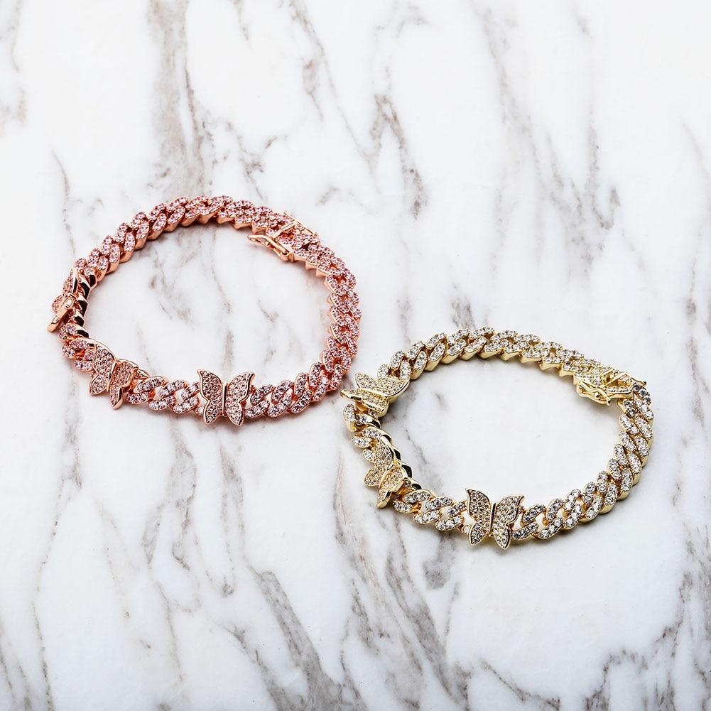 8mm Butterfly Cuban Bracelet 14K - ICECI