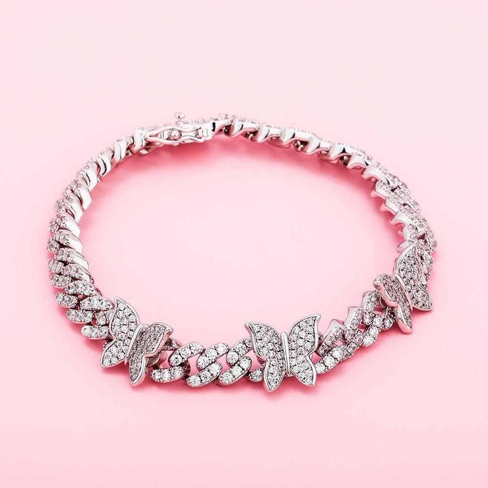 8mm Butterfly Cuban Bracelet 14K - ICECI