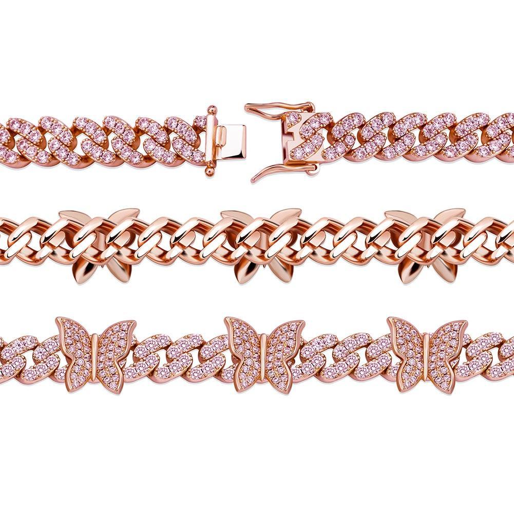 8mm Butterfly Cuban Bracelet 14K - ICECI