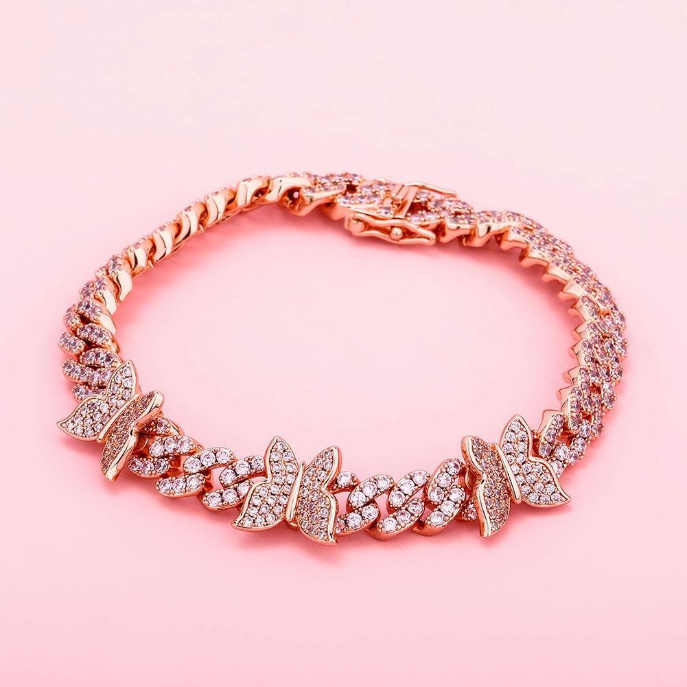 8mm Butterfly Cuban Bracelet 14K - ICECI
