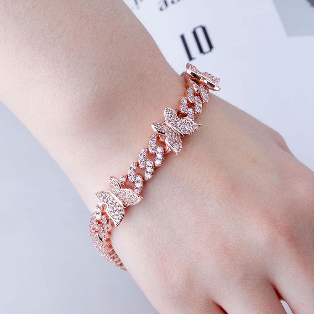 8mm Butterfly Cuban Bracelet 14K - ICECI