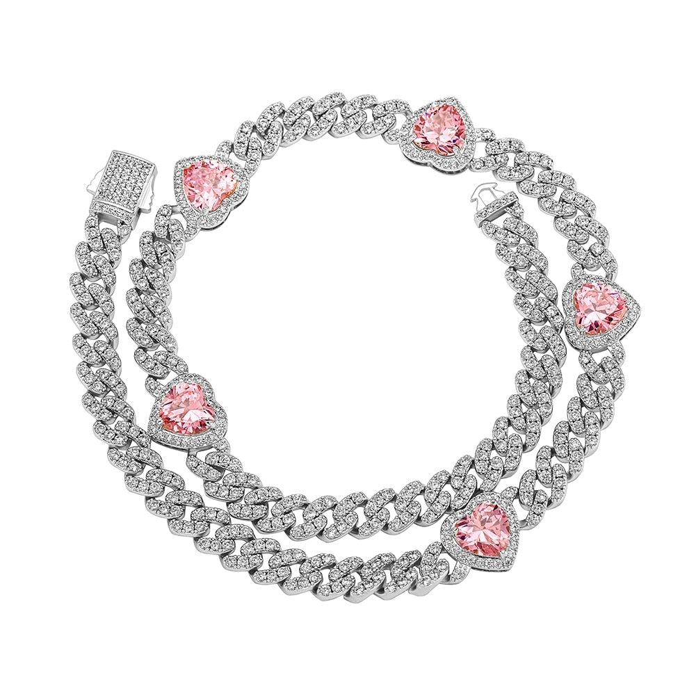 8mm Heart Cuban Necklace 14K - ICECI