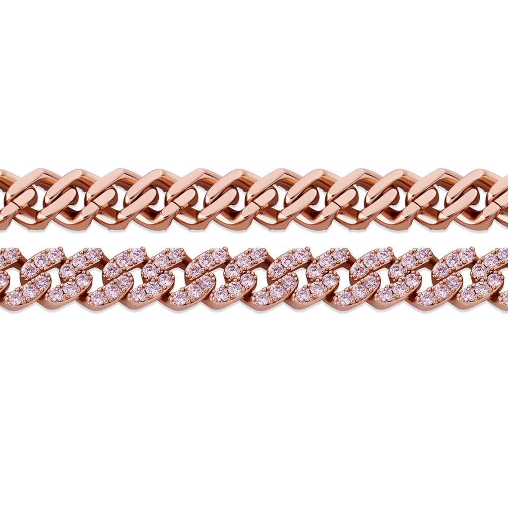 8mm Iced Cuban Link Bracelet 14K - ICECI