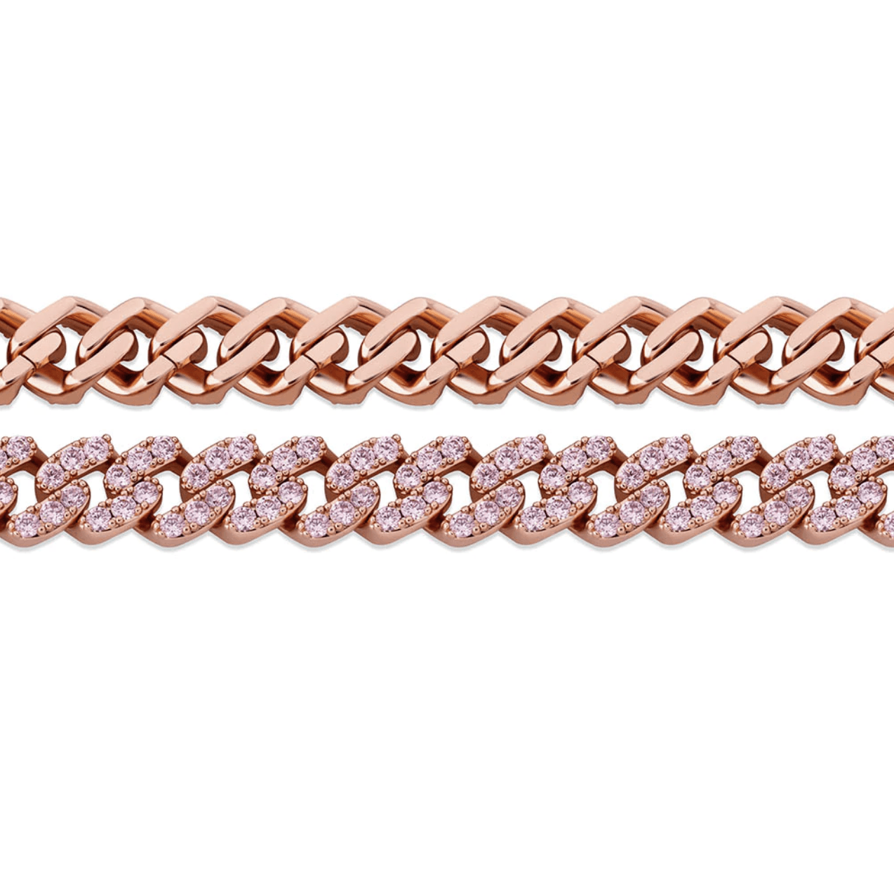 8mm Iced Cuban Link Bracelet 14K - ICECI