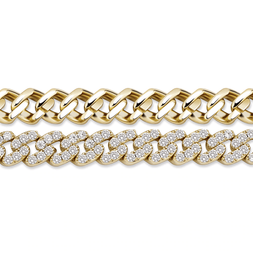 8mm Iced Cuban Link Bracelet 14K - ICECI