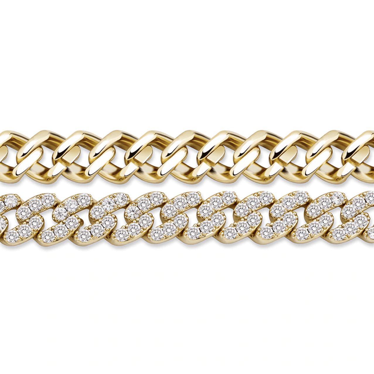 8mm Iced Cuban Link Bracelet 14K - ICECI