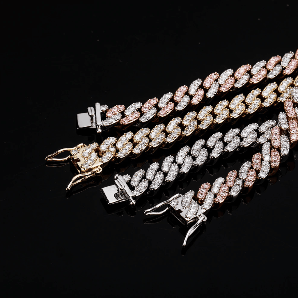 8mm Iced Cuban Link Bracelet 14K - ICECI