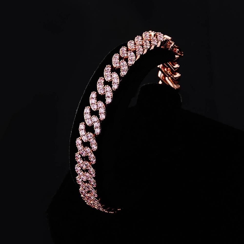 8mm Iced Cuban Link Bracelet 14K - ICECI