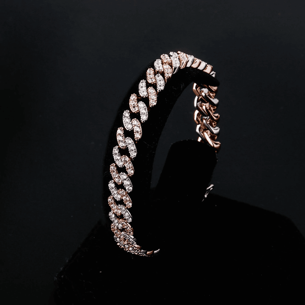 8mm Iced Cuban Link Bracelet 14K - ICECI