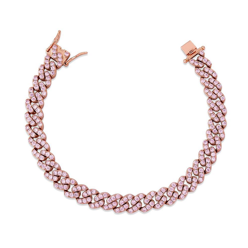 8mm Iced Cuban Link Bracelet 14K - ICECI