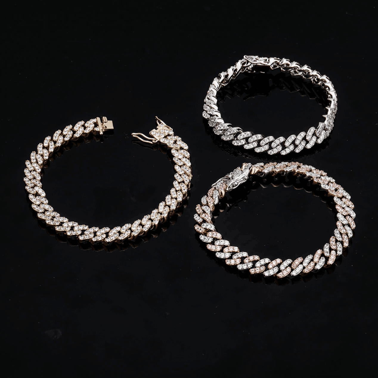 8mm Iced Cuban Link Bracelet 14K - ICECI