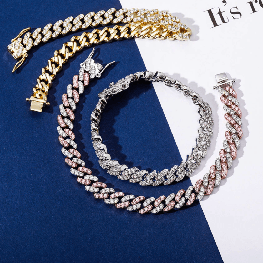 8mm Iced Cuban Link Bracelet 14K - ICECI