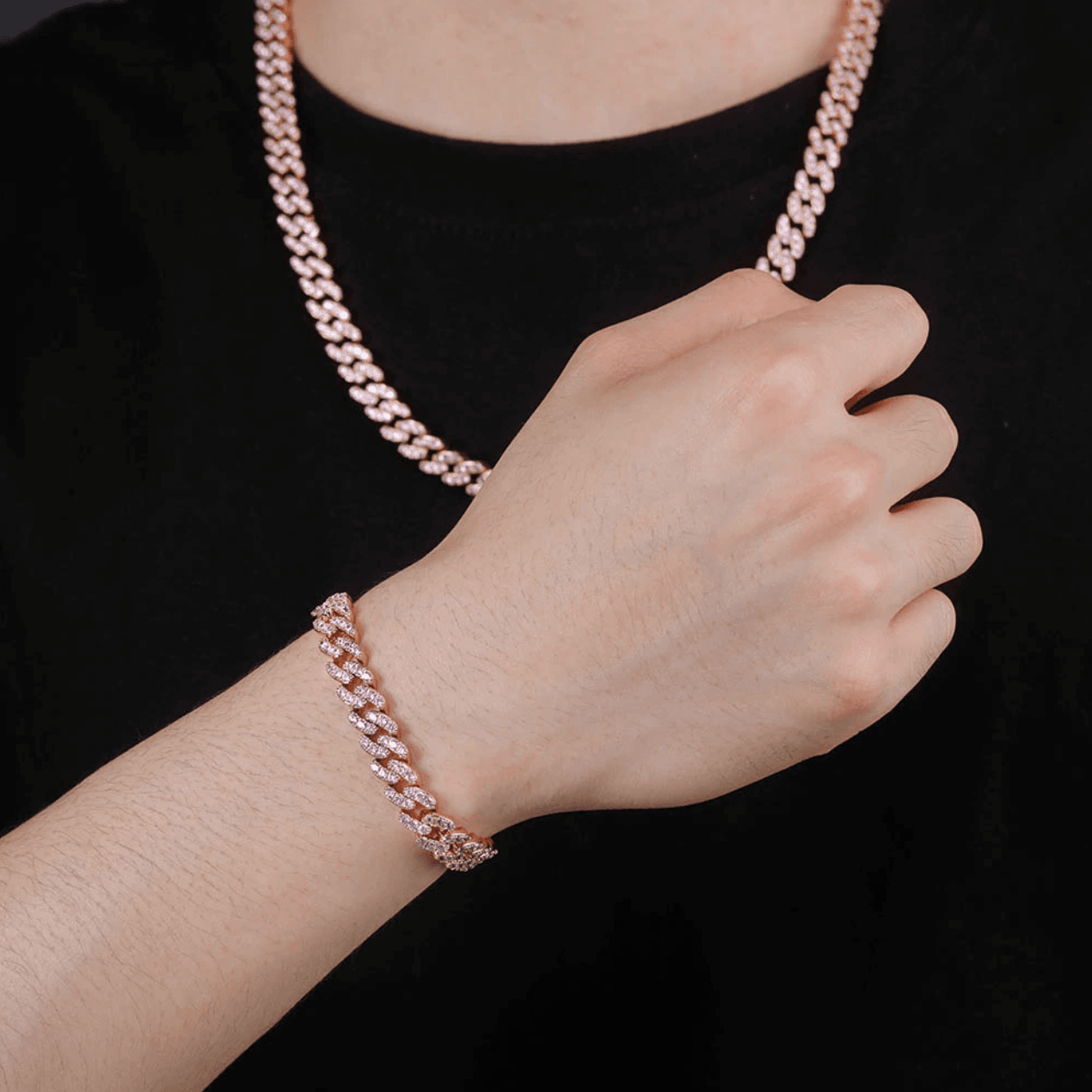 8mm Iced Cuban Link Bracelet 14K - ICECI